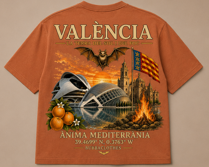 Camiseta Oversize Valencia – La Terra del Sol i del Foc | BubbaClothes
