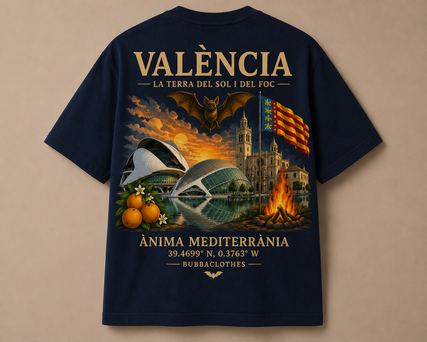 Camiseta Oversize Valencia – La Terra del Sol i del Foc | BubbaClothes