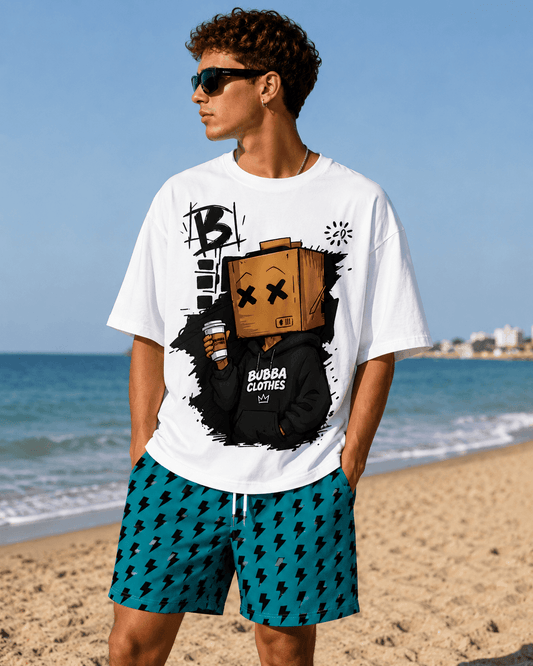 Blue Static – Bañador Streetwear Hombre - Bubbaclothes