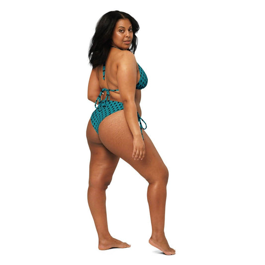 Blue Static – Bikini reciclado con tiras Premi - Bubbaclothes