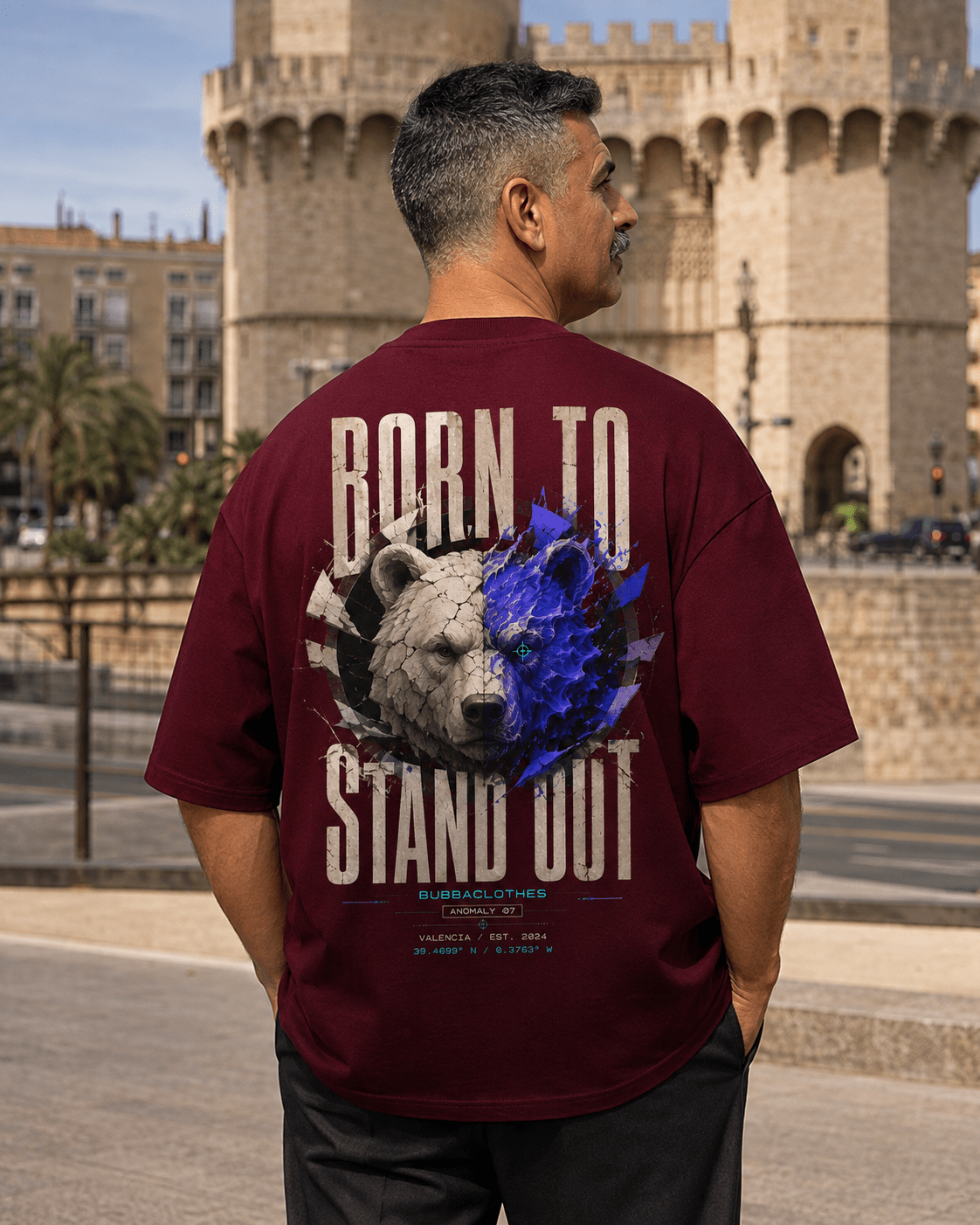 Camiseta Oversize BORN TO STAND OUT – ANOMALY 07 - Bubbaclothes