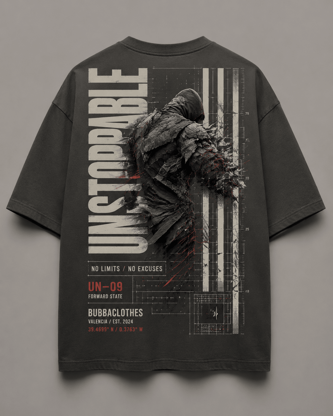 Camiseta Oversize UNSTOPPABLE UN–09 – No Limits / No Excuses - Bubbaclothes
